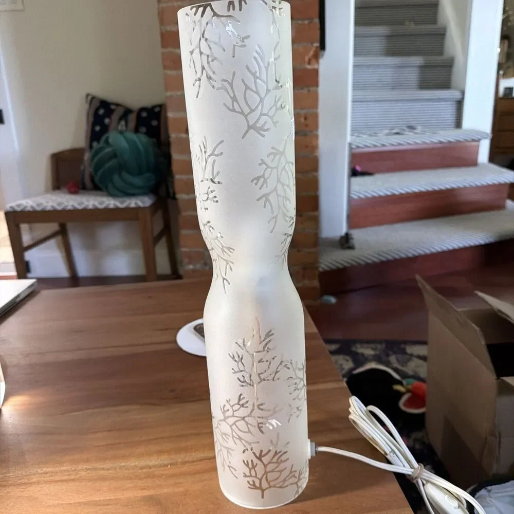VTG Cylindrical Frosted Glass Table Lamp Designed by Michiko Nakata for Ikea